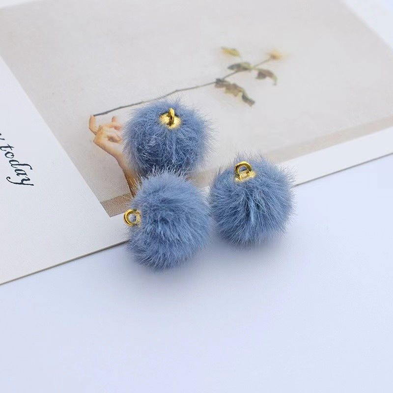 Wholesale 15MM long hair ball diy beads earrings necklace accessories
